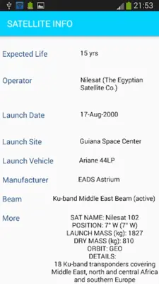 SATELLITE INFO android App screenshot 2